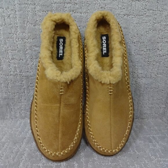 Sorel Falcon Ridge II Mens Size 8 Chestnut Brown Suede Faux Fur Lining Slippers - Picture 6 of 11